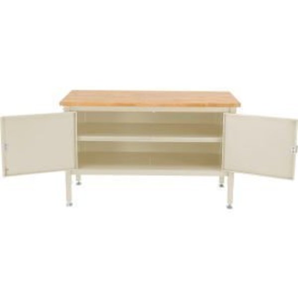 Global Equipment 60 x 30 Security Cabinet Bench - Maple Square Edge 253950TN